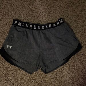 Under Armour Women's Black and Gray Athletic Shorts